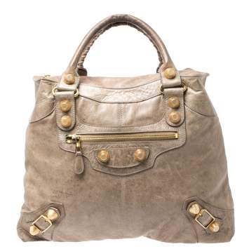 Pre Owned Balenciaga Militaire Leather Arena GGH Brief Tote