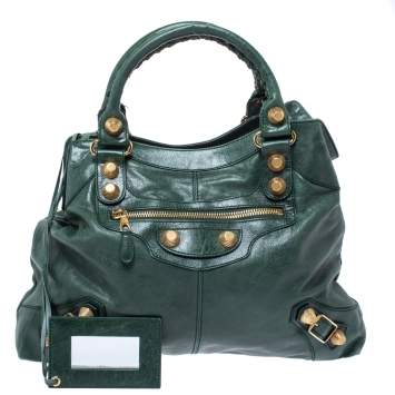 Pre Owned Balenciaga Vert Gazon Leather GGH Brief Bag