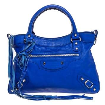 Pre Owned Balenciaga Blue Leather Town RH Tote