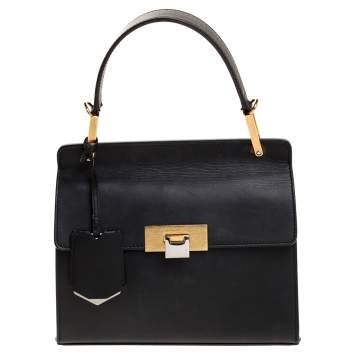 Pre Owned Balenciaga Black Leather Le Dix Cartable Top Handle Bag