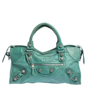 مملوكة مسبقًا Balenciaga Mint Green Leather GSH Part Time Tote