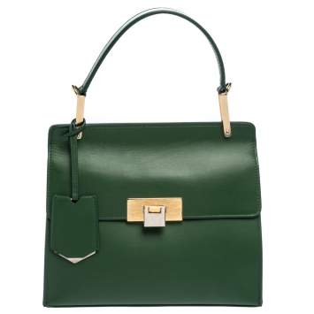 Pre Owned Balenciaga Green Leather Le Dix Cartable Top Handle Bag