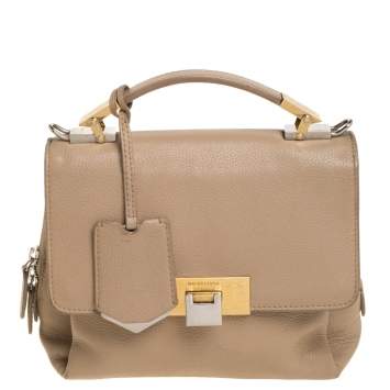 Pre Owned Balenciaga Beige Leather Le Dix Cartable Top Handle Bag