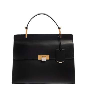 Pre Owned Balenciaga Black Leather Le Dix Cartable Top Handle Bag