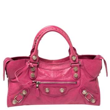Pre Owned Balenciaga Cyclamen Leather GSH Part Time Tote