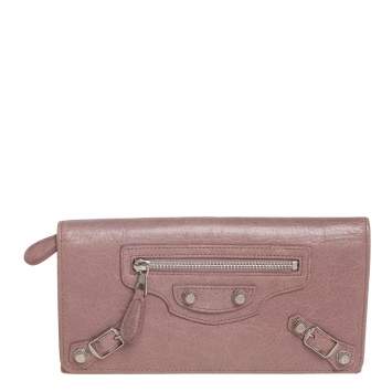 Pre Owned Balenciaga Tomette Leather Classic Money Continental Wallet
