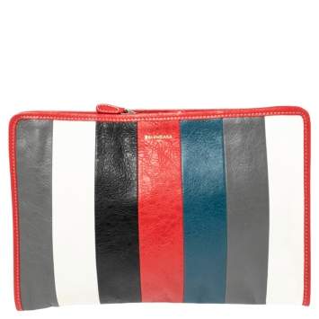 Pre Owned Balenciaga Multicolor Leather Bazar Pouch