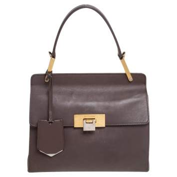 Pre Owned Balenciaga Brown Leather Le Dix Cartable Top Handle Bag