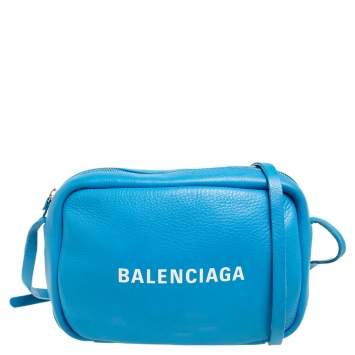 Pre Owned Balenciaga Blue Leather Everyday Camera Bag