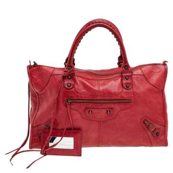 Pre Owned Balenciaga Tomato Leather GGH Part Time Tote