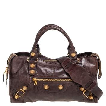 Pre Owned Balenciaga Charbon Leather GSH Part Time Tote