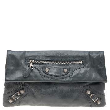 مملوكة مسبقًا Balenciaga Anthracite Leather RSH Envelope Clutch