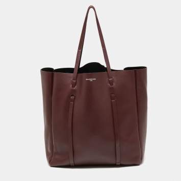 Pre Owned Balenciaga Burgundy Leather Medium Everyday Tote