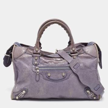 Pre Owned Balenciaga Jacinthe Leather RH City Tote