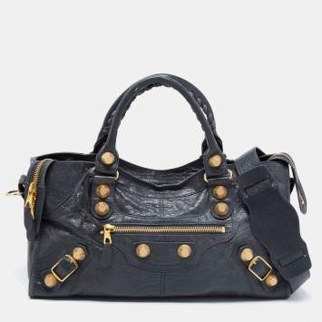 Pre Owned Balenciaga Blue Leather GGH Part Time Bag