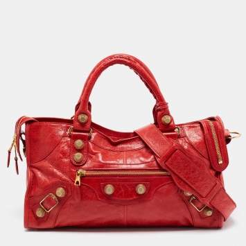 Pre Owned Balenciaga Rose Corail Leather GGH Part Time Tote