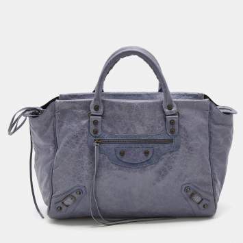 Pre Owned Balenciaga Lilac Leather Classic Hardware Step Tote