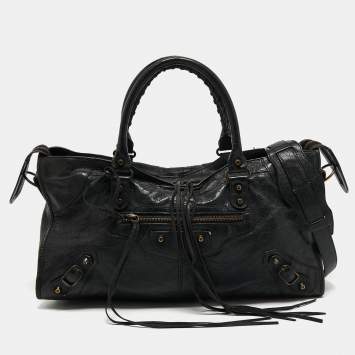 Pre Owned Balenciaga Black Leather Giant 12 Classic Hardware Part Time Tote