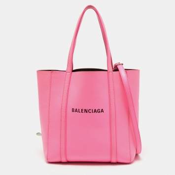 Pre Owned Balenciaga Pink Leather XXS Everyday Tote