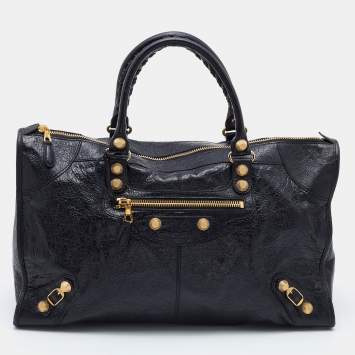 Pre Owned Balenciaga Black Leather RH Work Tote