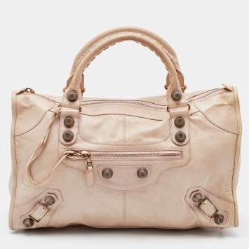 Pre Owned Balenciaga Rose Aubepine Leather GGH Work Tote