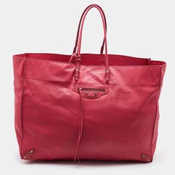 Pre Owned Balenciaga Rouge Grenade Leather Papier A3 Tote