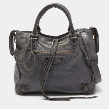 Pre Owned Balenciaga Grey Leather Classic Velo RH Tote