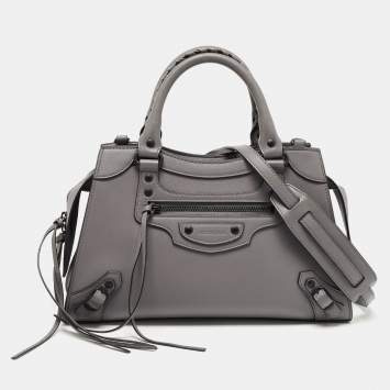 Pre Owned Balenciaga Grey Leather Small Neo Classic Tote