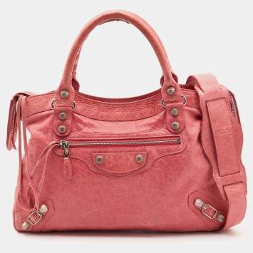 Pre Owned Balenciaga Pink Leather RSH Town Bag
