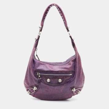 Pre Owned Balenciaga Raisin Chevre Leather GSH Hobo