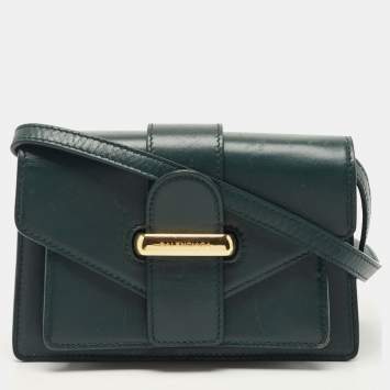 Pre Owned Balenciaga Green Leather Flap Crossbody Bag