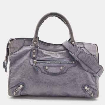 Pre Owned Balenciaga Jacinthe Leather RH City Tote
