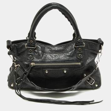 Pre Owned Balenciaga Black Leather RH Classic First Tote