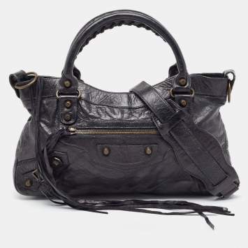 Pre Owned Balenciaga Black Leather RH Classic First Tote