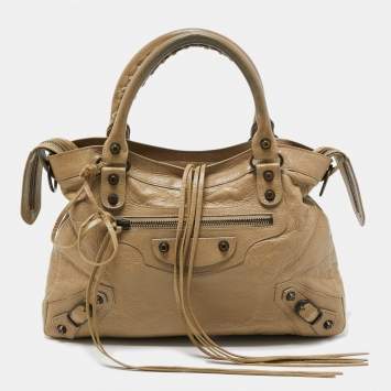 Pre Owned Balenciaga Beige Leather RH Classic Town Bag