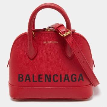 Pre Owned Balenciaga Red Leather XXS Ville Satchel