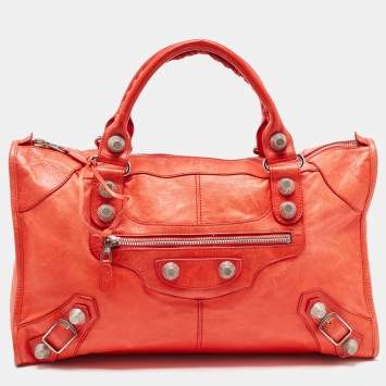 Pre Owned Balenciaga Red Leather SGH Work Tote