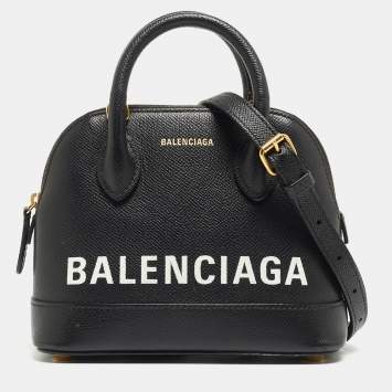 Pre Owned Balenciaga Black Leather XXS Ville Satchel