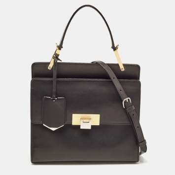 Pre Owned Balenciaga Black Leather Le Dix Cartable Top Handle Bag