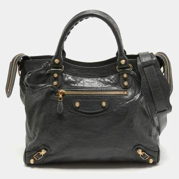 Pre Owned Balenciaga Dark Grey Leather GH Velo Bag