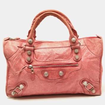 Pre Owned Balenciaga Grenadine Leather GSH Work Tote