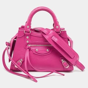 Pre Owned Balenciaga Pink Leather Mini Neo Classic Bag