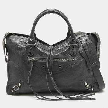 Pre Owned Balenciaga Grey Leather RSH Classic City Tote