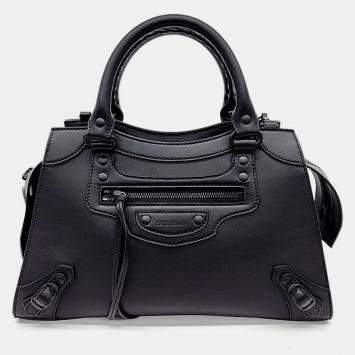 Pre Owned Balenciaga Black Leather Neo Classic Satchel