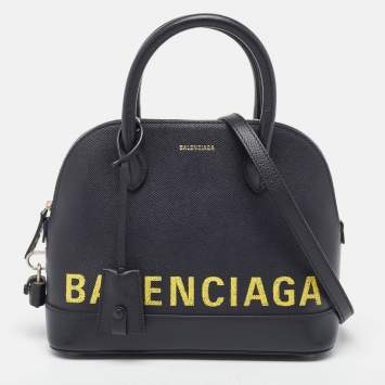 Pre Owned Balenciaga Navy Blue Leather Small Ville Bag