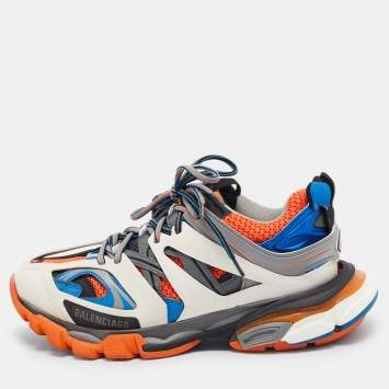 Pre Owned Balenciaga Multicolor Faux Leather and Mesh Track Sneakers Size 40