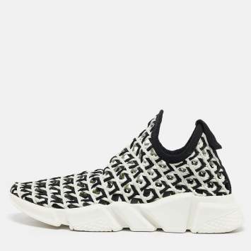 Pre Owned Balenciaga Tricolor Woven Knit Fabric Speed Trainer Sneakers Size 40
