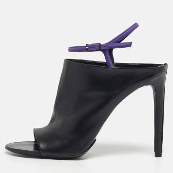 Pre Owned Balenciaga Black Leather Glove Ankle Boots Size 41