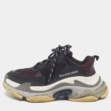 Pre Owned Balenciaga Triple S Clear Size 37 Multicolor Faux Leather and Mesh Lace Up Sneakers