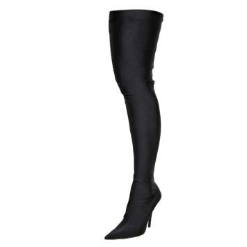 Pre Owned Balenciaga Black Spandex Fabric Knife Over The Knee Boots Size 36